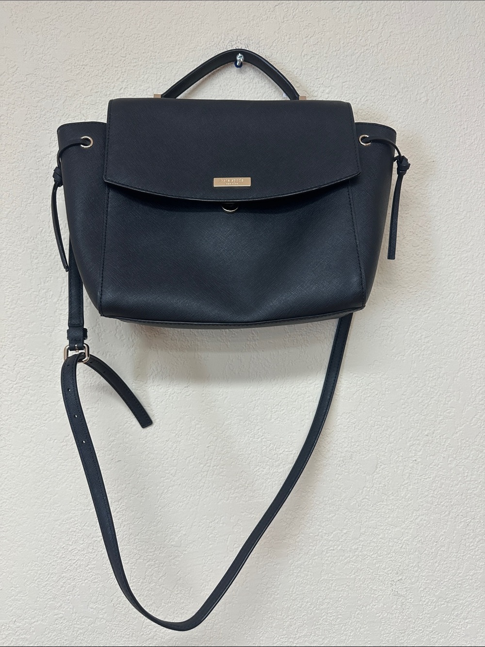 Kate Spade Laurel Way Black Saffiano Leather Lilah Crossbody Satchel